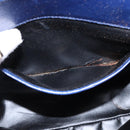 Salvatore Ferragamo Gancini Hand Bag Leather 2way Blue Gold Auth BA5742-11