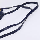 Salvatore Ferragamo Gancini Hand Bag Leather 2way Blue Gold Auth BA5742-8