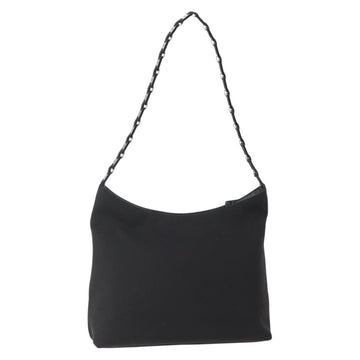 Salvatore Ferragamo Shoulder Bag Canvas Black Silver Auth BA5743