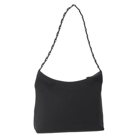 Salvatore Ferragamo Shoulder Bag Canvas Black Silver Auth BA5743