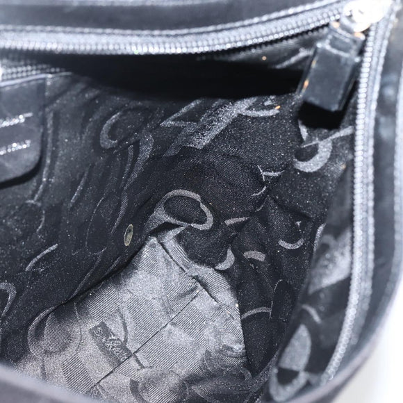 Salvatore Ferragamo Shoulder Bag Canvas Black Silver Auth BA5743