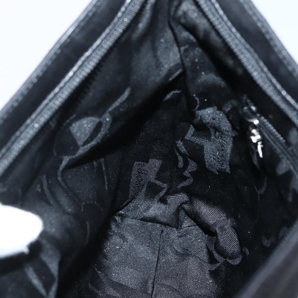 Salvatore Ferragamo Shoulder Bag Canvas Black Silver Auth BA5743