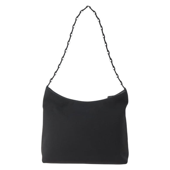 Salvatore Ferragamo Shoulder Bag Canvas Black Silver Auth BA5743