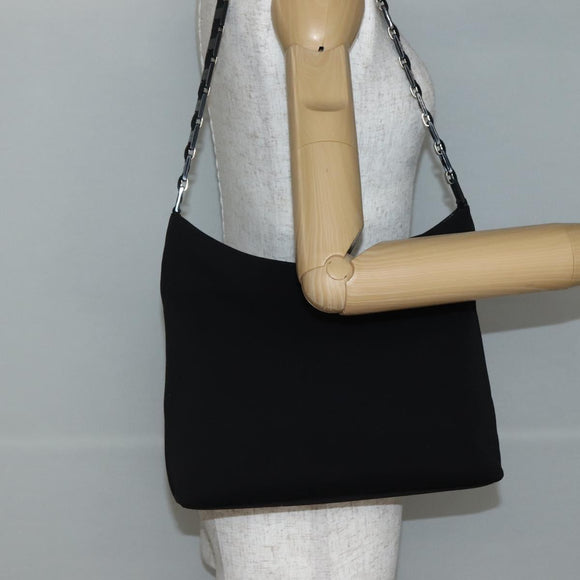 Salvatore Ferragamo Shoulder Bag Canvas Black Silver Auth BA5743