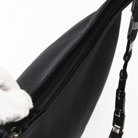 Salvatore Ferragamo Shoulder Bag Canvas Black Silver Auth BA5743