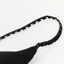 Salvatore Ferragamo Shoulder Bag Canvas Black Silver Auth BA5743-8