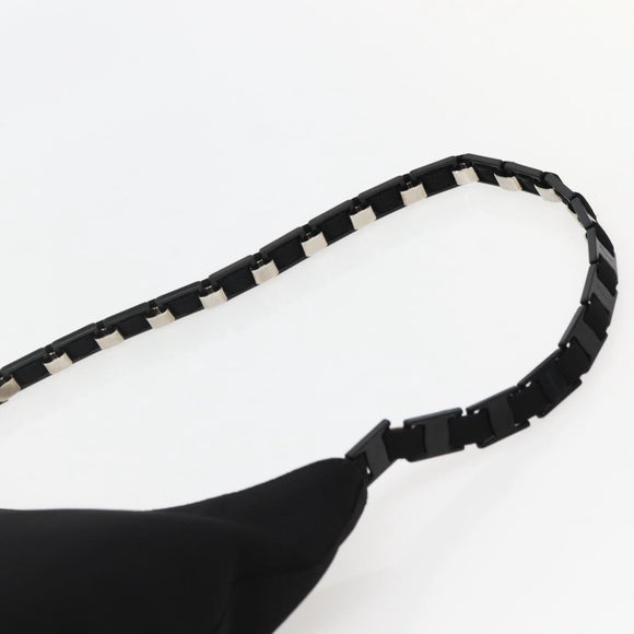 Salvatore Ferragamo Shoulder Bag Canvas Black Silver Auth BA5743