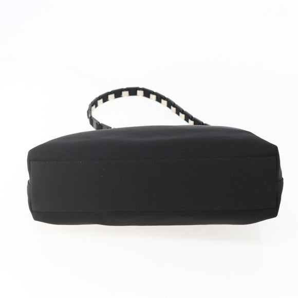 Salvatore Ferragamo Shoulder Bag Canvas Black Silver Auth BA5743