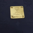 MCM Vicetos Logogram Tote Bag Canvas Navy Gold Auth BA5744-12