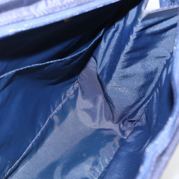 MCM Vicetos Logogram Tote Bag Canvas Navy Gold Auth BA5744