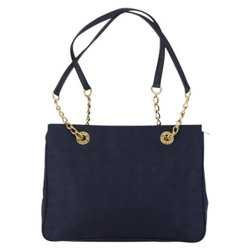 MCM Vicetos Logogram Tote Bag Canvas Navy Gold Auth BA5744 - 0