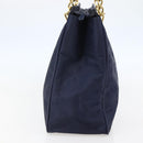 MCM Vicetos Logogram Tote Bag Canvas Navy Gold Auth BA5744-3