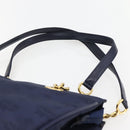MCM Vicetos Logogram Tote Bag Canvas Navy Gold Auth BA5744-8