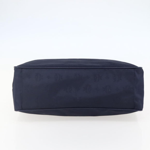 MCM Vicetos Logogram Tote Bag Canvas Navy Gold Auth BA5744