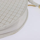 BALLY Chain Shoulder Bag Leather White Gold Auth BA5745-9