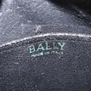 BALLY Chain Shoulder Bag Leather White Gold Auth BA5745-10