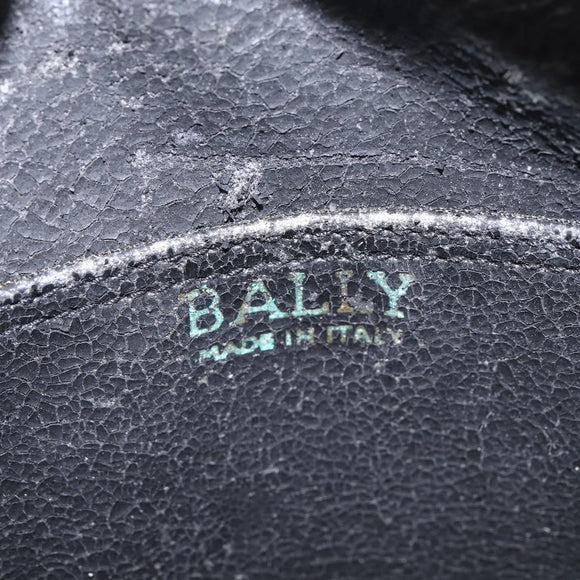 BALLY Chain Shoulder Bag Leather White Gold Auth BA5745