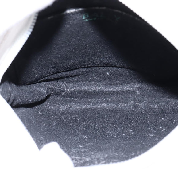 BALLY Chain Shoulder Bag Leather White Gold Auth BA5745