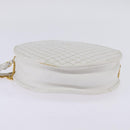 BALLY Chain Shoulder Bag Leather White Gold Auth BA5745-5