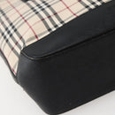 BURBERRY Nova Check Tote Bag Canvas Leather Beige Silver Auth BA5747-15