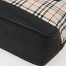 BURBERRY Nova Check Tote Bag Canvas Leather Beige Silver Auth BA5747-16