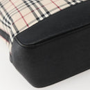 BURBERRY Nova Check Tote Bag Canvas Leather Beige Silver Auth BA5747-17
