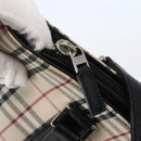 BURBERRY Nova Check Tote Bag Canvas Leather Beige Silver Auth BA5747-9
