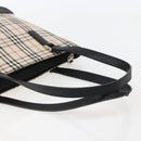 BURBERRY Nova Check Tote Bag Canvas Leather Beige Silver Auth BA5747-7