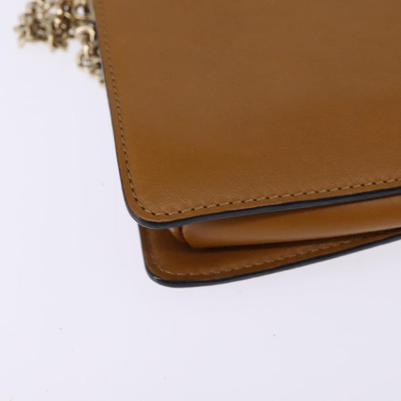 Chloe Fay Shoulder Bag Suede Leather Beige Gold Auth BA5749