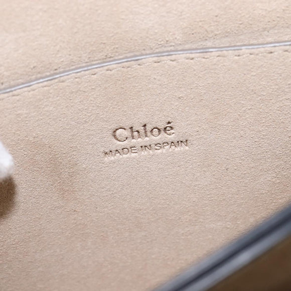 Chloe Fay Shoulder Bag Suede Leather Beige Gold Auth BA5749