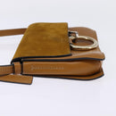 Chloe Fay Shoulder Bag Suede Leather Beige Gold Auth BA5749-3
