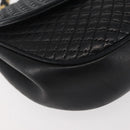 BALLY Chain Shoulder Bag Leather Black Gold Auth BA5751-15