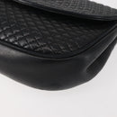 BALLY Chain Shoulder Bag Leather Black Gold Auth BA5751-16