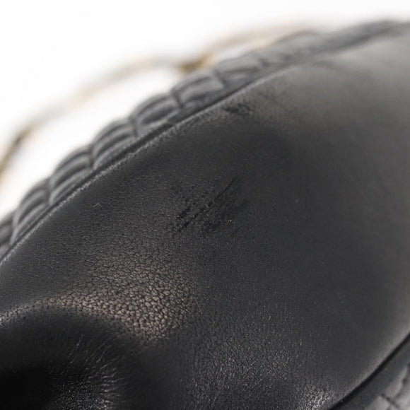 BALLY Chain Shoulder Bag Leather Black Gold Auth BA5751