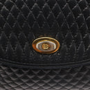 BALLY Chain Shoulder Bag Leather Black Gold Auth BA5751-9
