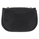 BALLY Chain Shoulder Bag Leather Black Gold Auth BA5751-2