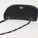 BALLY Chain Shoulder Bag Leather Black Gold Auth BA5751-7