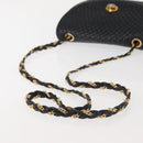 BALLY Chain Shoulder Bag Leather Black Gold Auth BA5751-8