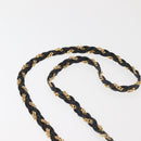 BALLY Chain Shoulder Bag Leather Black Gold Auth BA5751-14