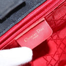 Christian Dior Lady Dior Canage Hand Bag Nylon Black Gold Auth BA5759-16