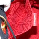 Christian Dior Lady Dior Canage Hand Bag Nylon Black Gold Auth BA5759-20