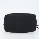 Christian Dior Lady Dior Canage Hand Bag Nylon Black Gold Auth BA5759-9