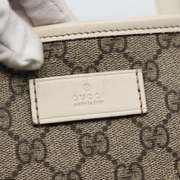 GUCCI GG Supreme Tote Bag PVC Beige Silver 211137 Auth BA5762