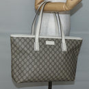 GUCCI GG Supreme Tote Bag PVC Beige Silver 211137 Auth BA5762-22