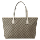 GUCCI GG Supreme Tote Bag PVC Beige Silver 211137 Auth BA5762-2