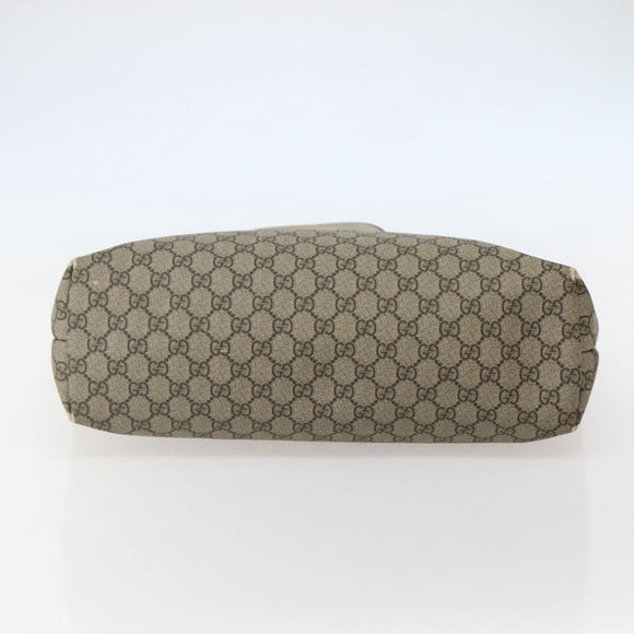 GUCCI GG Supreme Tote Bag PVC Beige Silver 211137 Auth BA5762