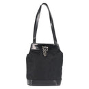 Salvatore Ferragamo Shoulder Bag Nylon Enamel Black Silver Auth BA5766-1