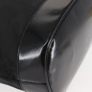 Salvatore Ferragamo Shoulder Bag Nylon Enamel Black Silver Auth BA5766-10