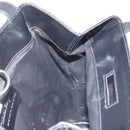 Salvatore Ferragamo Shoulder Bag Nylon Enamel Black Silver Auth BA5766-17