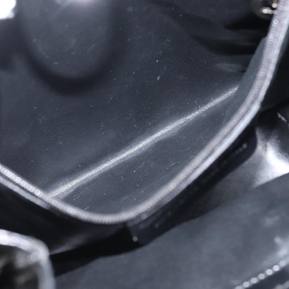 Salvatore Ferragamo Shoulder Bag Nylon Enamel Black Silver Auth BA5766